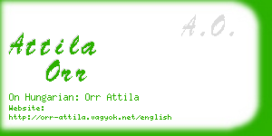 attila orr business card